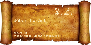 Wéber Lóránt névjegykártya